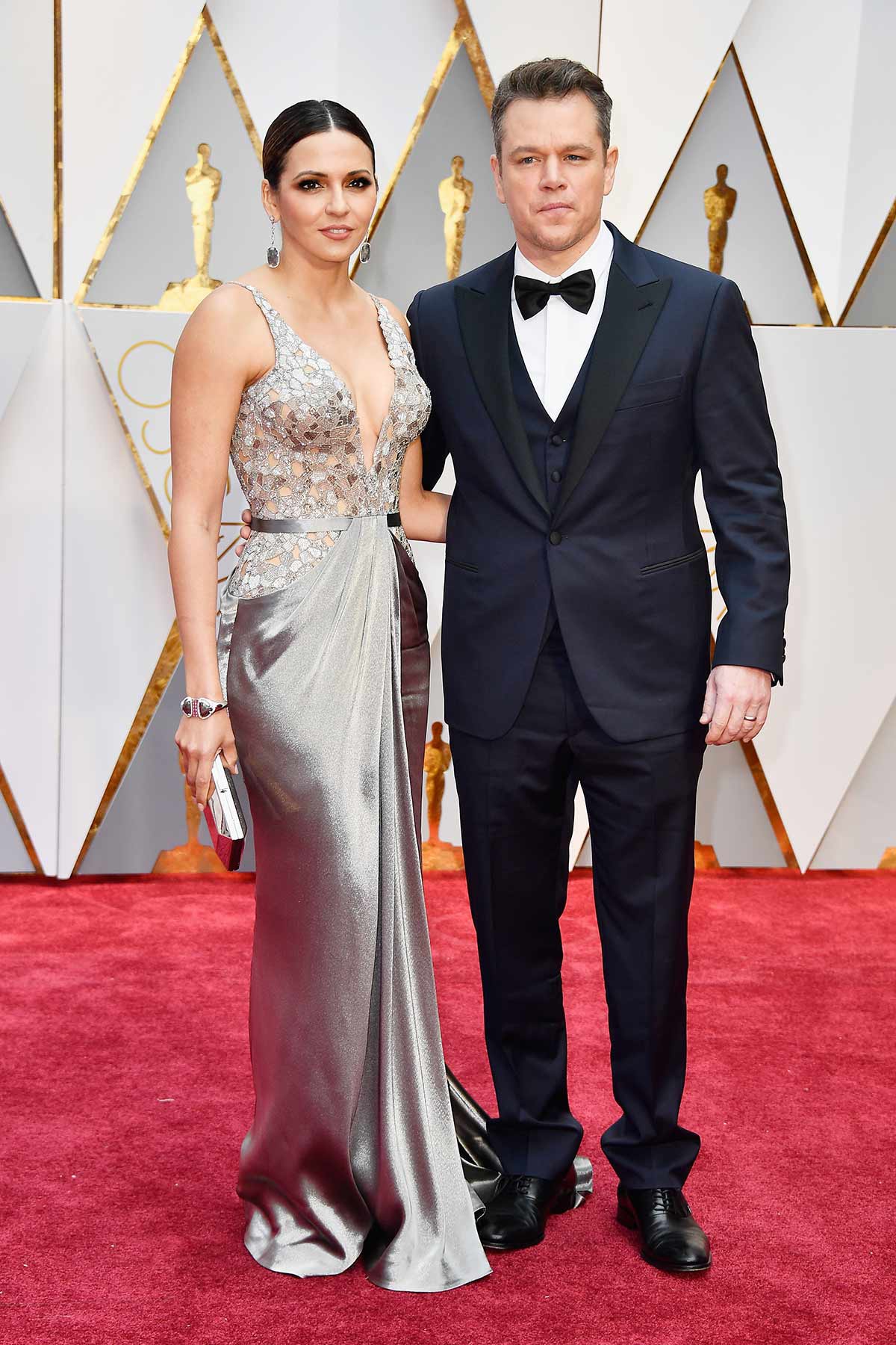 Matt Damon y Luciana Barroso Relier Imagen Oscars 2017